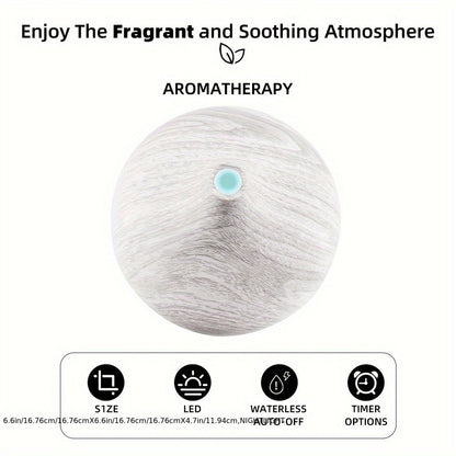 Aroma Diffuser Set 2 Diffusers 6 Essential Oils 550ml Wood Grain Cool Mist Humidifier Soundwave Technology 7-Color Light Timer for Large Room Bedroom Home Office
