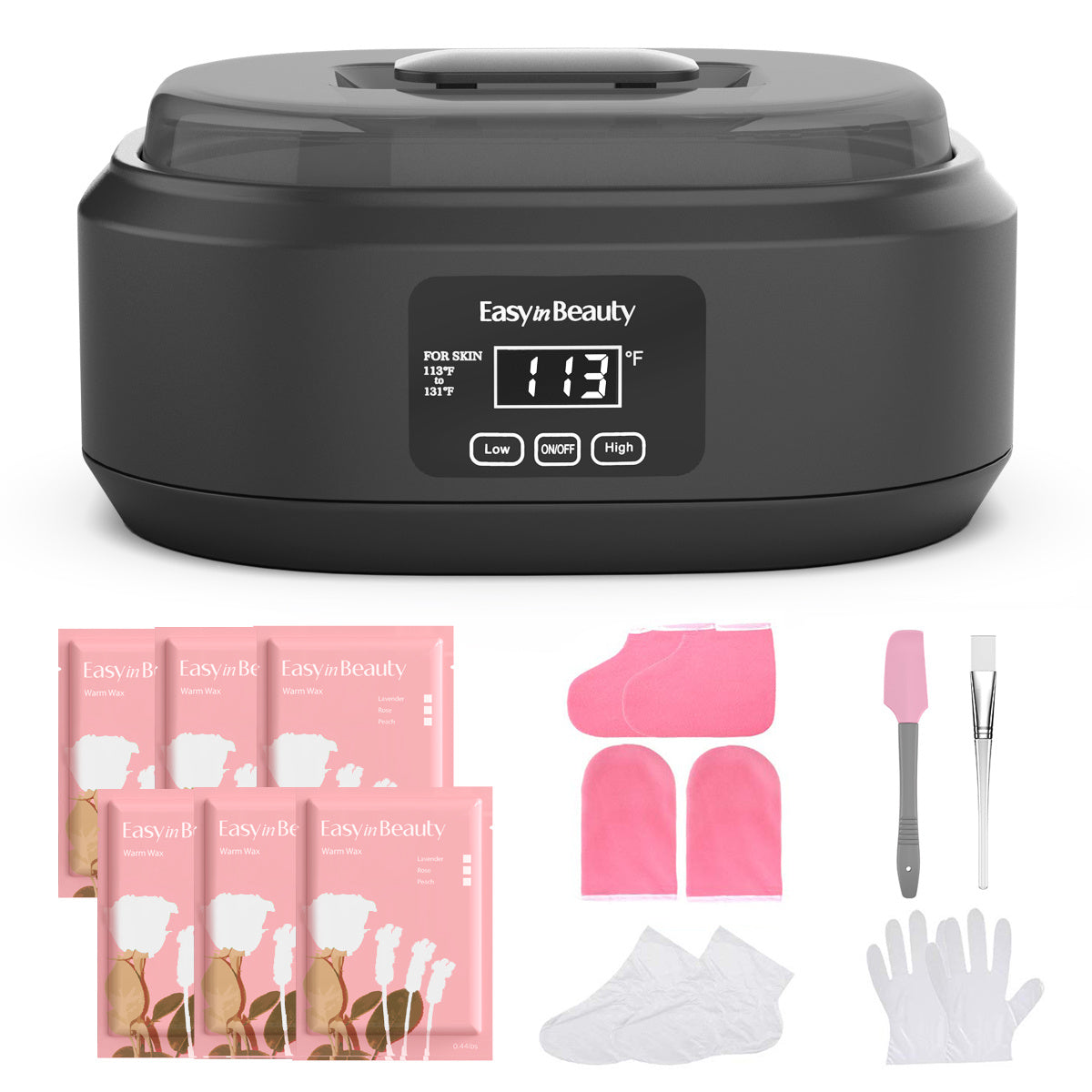 Paraffin Wax Warmer Kit 3000ml Touchscreen for Hands & Feet – Includes 6 Packs Refill Wax, Hot Wax Spa Bath for Arthritis Pain Relief & Deep Skin Moisturizing, Home Salon Use Purple Pink White Green Black