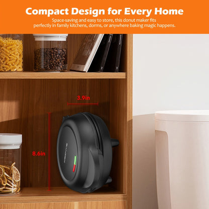 Mini Donut Maker Machine 7 Slots - Non-Stick Electric Donut Maker for Kids, Quick Breakfast Snack Dessert Baking, Makes 7 Mini Donuts