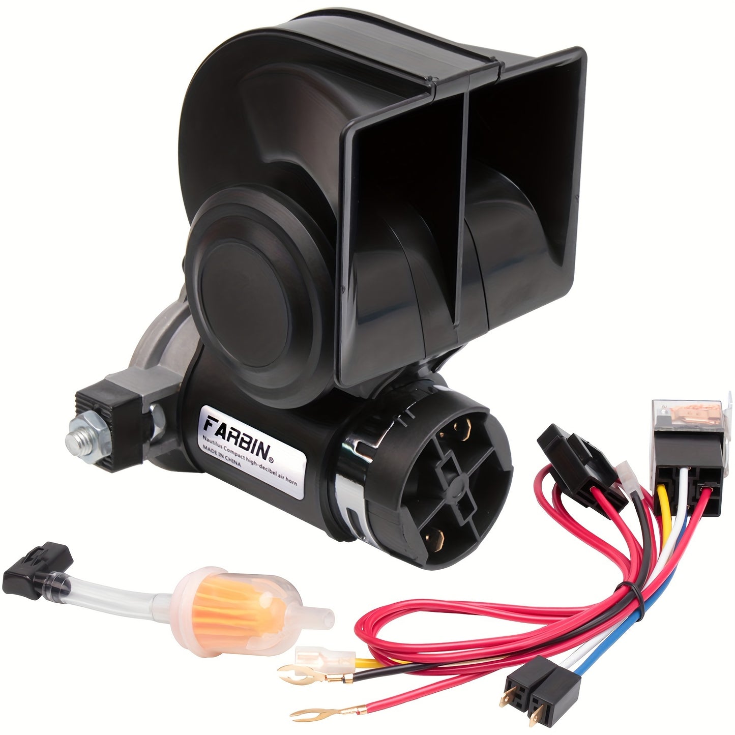 ALLEY Train Horn Kit for Truck 12V Super Loud Car Horn Snail Air Horn with Relay Harness Button for Any Vehicles Compact Air Horn with All Copper Compressor Electric Car Horn