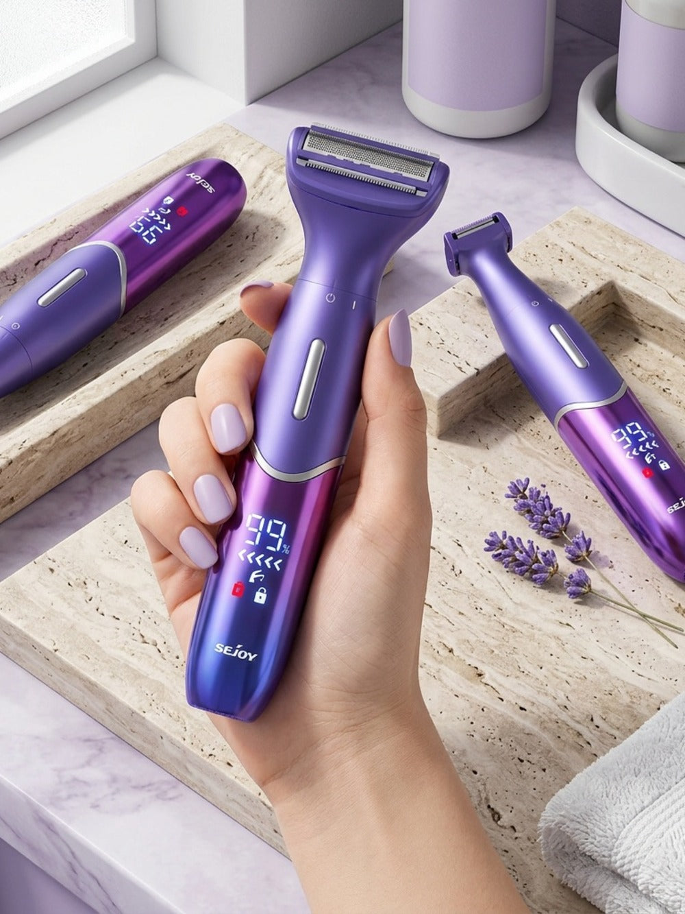 Bikini Trimmer Electric Razor for Women & Men 6-in-1 Hair Remover Kit Face Eyebrow Nose Arms Legs Pubic Wet Dry Painless Shaver Grooming Set