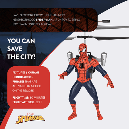 Spider-Man RC Helicopter 2CH Infrared Remote Control Indoor Flying Toy for Kids Boys Girls Ages 6+ – Marvel Superhero Rechargeable Helicopter Birthday Christmas Gift