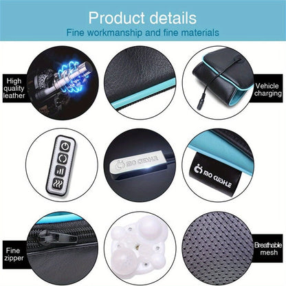Neck Shoulder Massager with Heat – Shiatsu Deep Kneading Massage Pillow for Back, Waist & Muscle Pain Relief, Portable Electric Massager, Perfect Gift for Wife, Husband, Parents & Office Workers