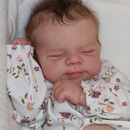 Reborn Baby Doll 19 Inch Full Vinyl Body Lifelike Newborn Girl Doll with Hand-Rooted Hair 3D Painted Skin Clothes Pacifier Bottle Birth Certificate – Perfect Gift for Girls Kids Collectors Birthday Christmas