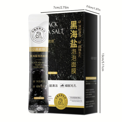 Black Sea Salt Bubble Mask with Nicotinamide, Moisturizing Foam Mud Mask Alcohol-Free for All Skin Types, Unisex Deep Cleansing Pore Purifying Face Mask – Individual Portable Packs for Travel (12/24/36 Pack)
