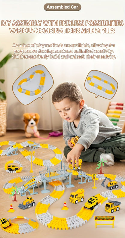 Roller Coaster Track Set 467pcs for Kids Ages 3 4 5 6 7 8 – Electric Race Car DIY Assembly Obstacle Challenge Track Toy STEM Engineering Gift Boys Girls Birthday Christmas