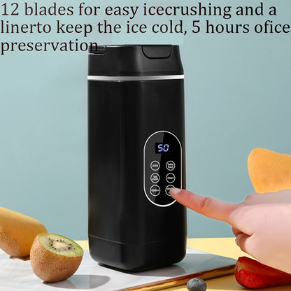 Portable Juicer USB Rechargeable with LED Display - Handheld Personal Blender for Smoothies, Juice & Ice Crush, Li-Ion Battery Powered Mini Juicer Cup for Home, Gym, Travel & Outdoor, Multiple Styles