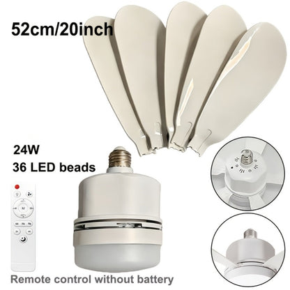 Ceiling Fan with Light and Remote Control | 5-Blade 20 Inch 3-Speed 3-Color Dimmable LED Fan Light | Timing Mute E26/E27 Screw-In Easy Install for Kitchen Living Room Bedroom