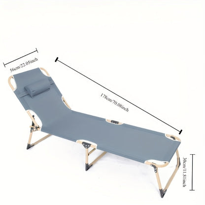 Folding Camping Cot 1200D Portable Sleeping Bed – Lightweight Foldable Outdoor Bed for Camping, Beach, Patio, Sunbathing & Poolside – No Mattress, Gray