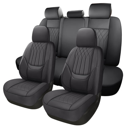 Full Coverage Pu Leather Car Seat Covers Full Set,Waterproof Seat Covers for Cars,SUVs Pick-up Truck, Car Seat Cushion,Car Seat Protector, Seat Cover with 5 Seats / 2 Seats