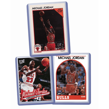 Michael Jordan Basketball Cards Bundle – 3 Assorted MJ Cards Chicago Bulls #23, Near Mint to Mint Condition, Topps Upper Deck Panini, Collector Gift for Jordan & NBA Fans