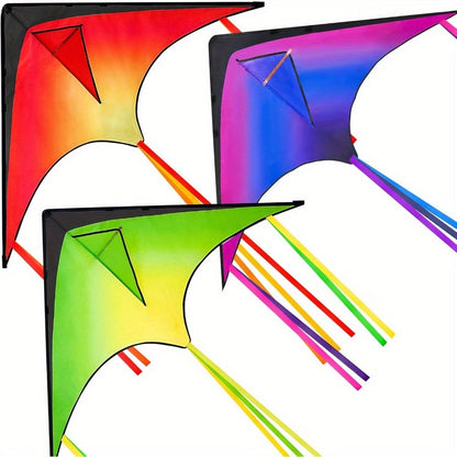 Large Delta Kite 3 Pack for Kids & Adults – Gradient Easy-to-Fly Kites with 58-Inch Wingspan & 262.5 Ft String, Stable in Light Wind | Best Outdoor Beach Park Gift for Boys and Girls