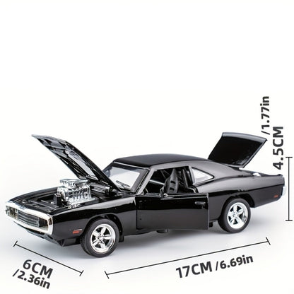 Dodge Challenger Diecast Model Car Zinc Alloy Collectible Static Replica – Highly Detailed Home & Office Decor, Birthday Christmas Gift for Car Enthusiasts (Blue / Black / White)