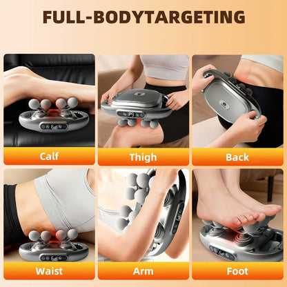 Handheld Massage Gun with Multiple Heads – 9 Modes 9 Intensity Levels USB-C Rechargeable Percussion Massager with Storage Case & Smart Timer, Deep Tissue Muscle Relief for Home Gym & Sports Recovery