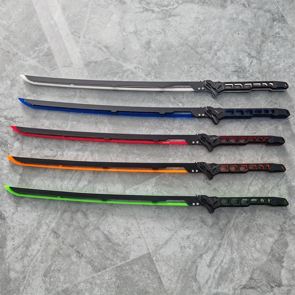 LED Samurai Sword Cyberpunk Glowing Katana 80cm – Acrylic Light-Up Blade for Halloween Costume Party Cosplay Sci-Fi Anime Props, Rechargeable Cool Gift for Teens & Adults, 5 Colors