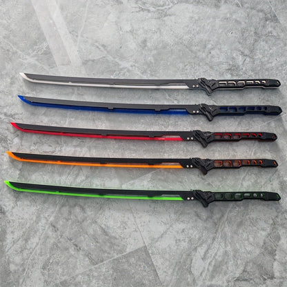LED Samurai Sword Cyberpunk Glowing Katana 80cm – Acrylic Light-Up Blade for Halloween Costume Party Cosplay Sci-Fi Anime Props, Rechargeable Cool Gift for Teens & Adults, 5 Colors