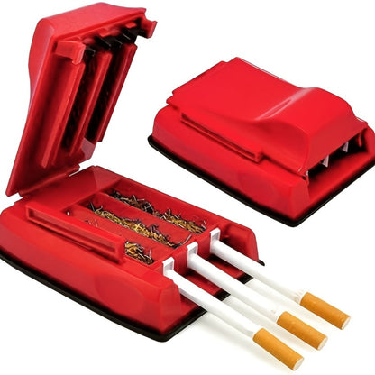 Manual Cigarette Rolling Machine 3-Tube Filler – Portable Durable Plastic Cigarette Roller, Easy-to-Use Tobacco Rolling Tool for Daily Use, Compact Smoke Roller Random Color (1pc)