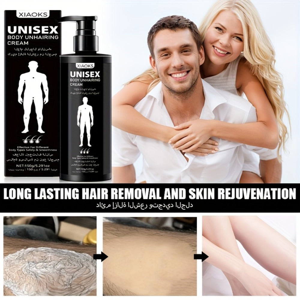 Hair Removal Cream Sensitive Skin 5 Minute Gentle Depilatory Gel 150g - Body Chest Back Private Parts Hair Removal for Men and Women Painless Smooth Unisex Safe Formula
