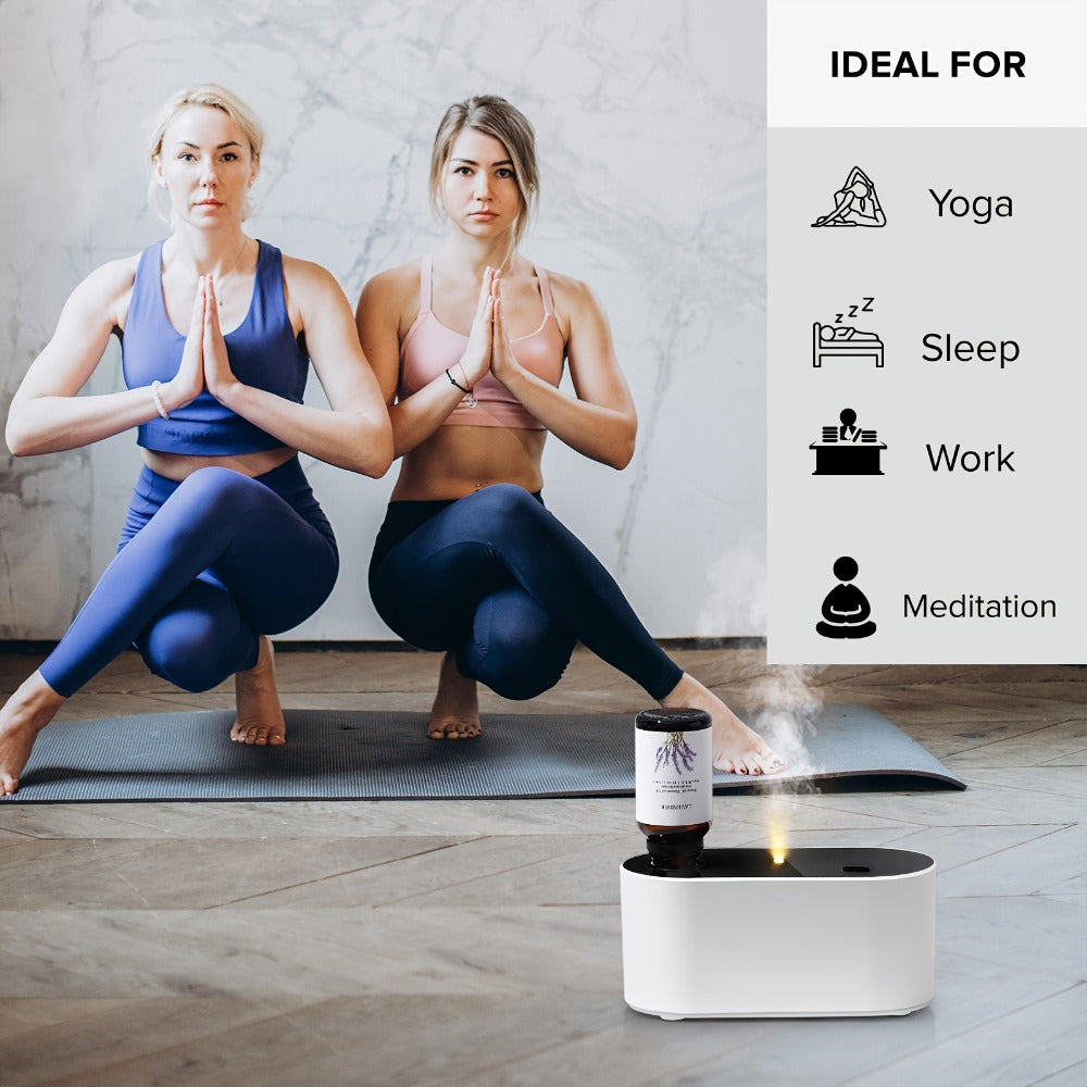 Essential Oil Diffuser Waterless Aroma Diffuser – USB Mini Humidifier, 3 Misting Modes, Color LED Lights, Auto Circulation for Home, Office & Car