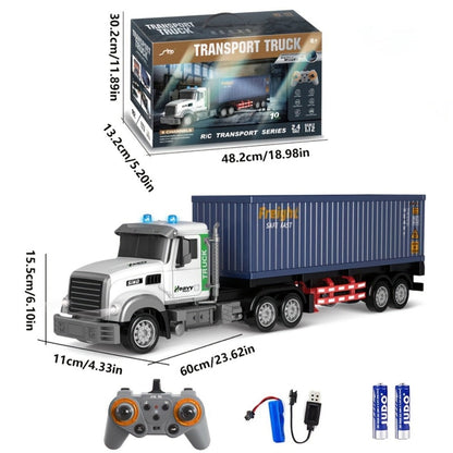RC Container Semi Truck 1:24 Scale 23.6-Inch Extra Large | 2.4G 100ft Range, Load Cargo, USB Rechargeable | Remote Control Truck Toy for Kids Boys Girls Ages 6+