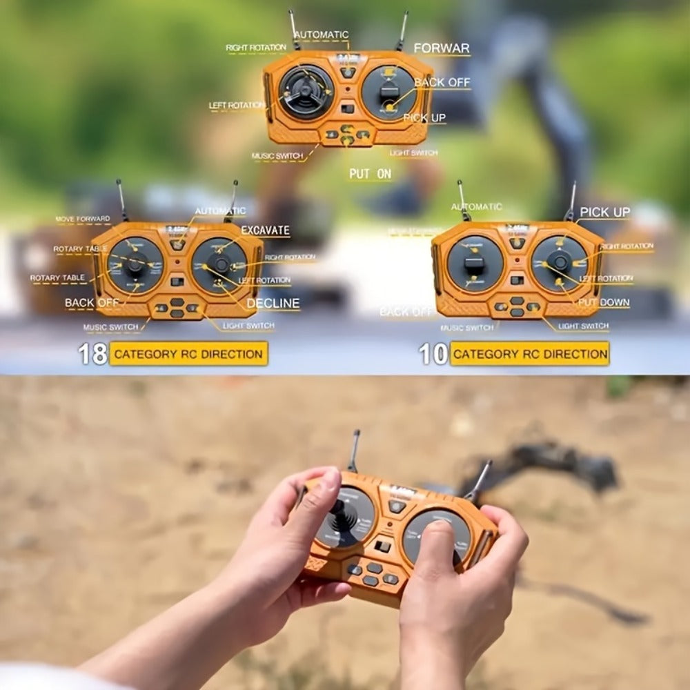 RC Bulldozer 9-Channel 2.4GHz Remote Control – Multifunctional Engineering Vehicle Toy with Alloy Metal Cover | Indoor Outdoor RC Construction Toy, Birthday & Christmas Gift for Boys Ages 6+