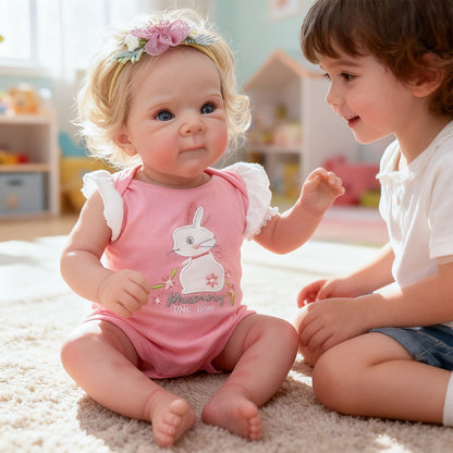 Reborn Baby Doll 16 Inch Handcrafted Newborn with Hand-Applied Eyelashes Rooted Hair Soft Cloth Body & Poseable Limbs – Includes Outfit Pacifier Diaper & Birth Certificate, Lifelike Girl Toy Gift Ages 3+ 42cm