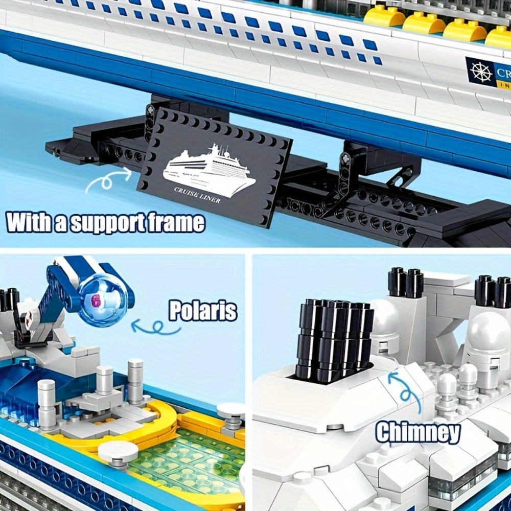 Cruise Ship Building Block Model Kit 2428pcs for Adults Teens – Technic Ocean Liner Construction Set Multicolor ABS Bricks Nautical Collector Display Home Decor Birthday Christmas Gift Ship Lovers