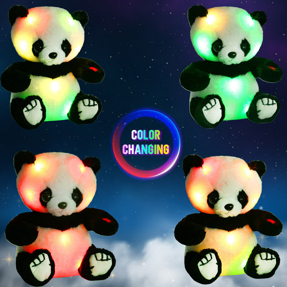 Jumbo LED Light Up Panda Stuffed Animal 12 Inch – Kawaii Panda Bear Plush Toy with Soft Glow Night Light, PP Cotton Huggable Stuffed Panda for Kids Boys Girls, Birthday Christmas Mother's Day Gift Home Decor