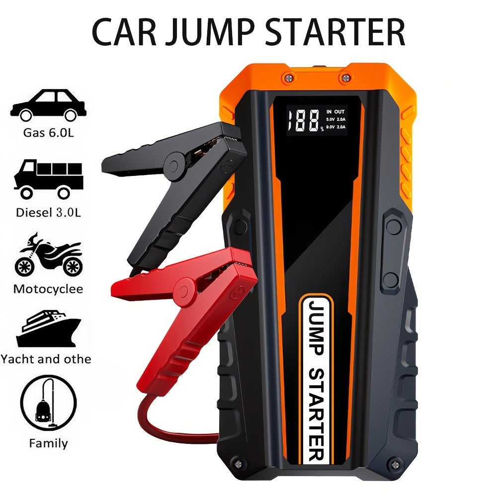 Portable Car Jump Starter Power Bank 200A Peak – 12V Emergency Battery Booster for Gas Engines Under 2.0L, USB & Type-C Charging, LED Light, Lithium Battery, Compact 460g Design