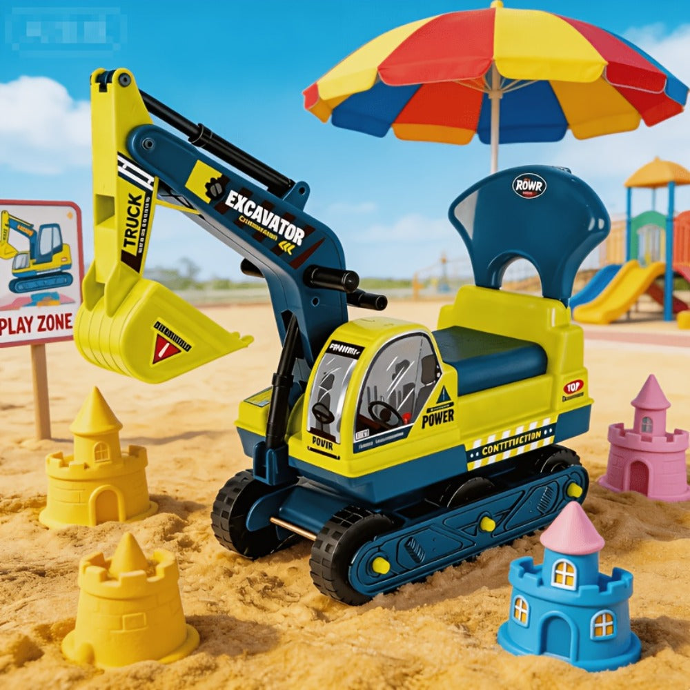 Kids Ride-On Construction Truck Large Manual-Powered Engineering Vehicle Safety Bumpers Indoor Outdoor Beach Play Birthday Holiday Gift Boys Ages 3-6+ Green Thickened Standard