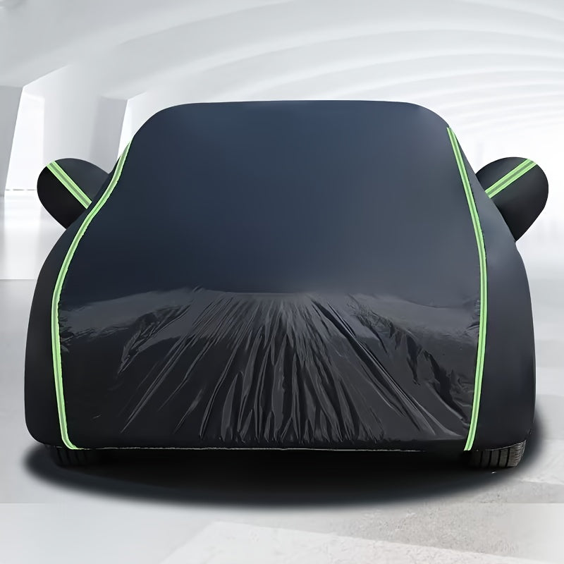 High-Grade Polyester Car Cover - Comprehensive Protection, Sun Protection, Thickened Rain And Snow Protection - Suitable for Most Vehicle Models, Black Outdoor Car Cover, Thickened Car Cover, for Vehicle Protection