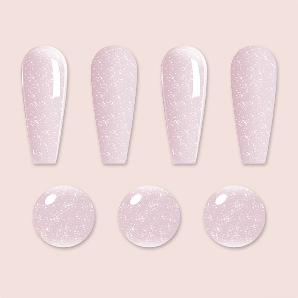 Pink Glitter Jelly Gel Nail Polish Arch Shaping & Color Gel – Sheer Pink Translucent UV/LED Nail Gel, Modern Light Formula for Home & Salon Creative Manicure Nail Art