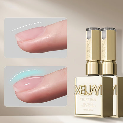 Builder Gel Nail Extension Base 4-in-1 XEIJAYI 2pcs 15ml - Leveling Reinforcement Sealing Adhesion Alcohol-Free Construction Primer Gel for Nail Salons & DIY Strengthening Base Coat 0.51oz Each