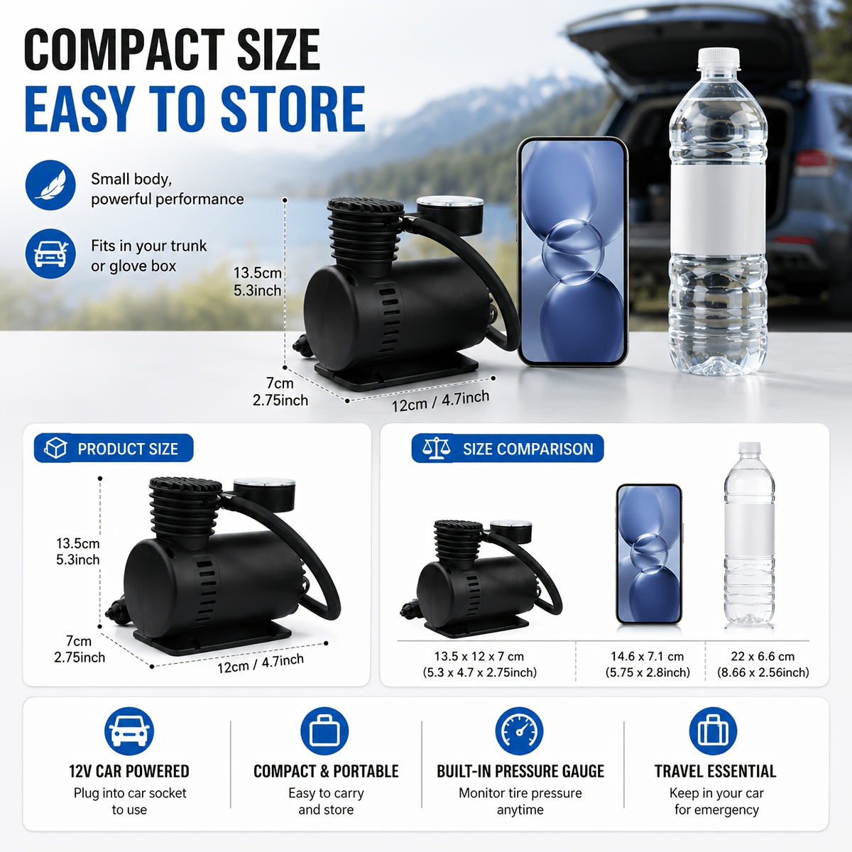 Multifunctional Portable Electric Air Pump, Suitable for Car Tires, Balls, Balloons, Inflatable Castles, Pool Toys, and Outdoor Inflatable Decorations