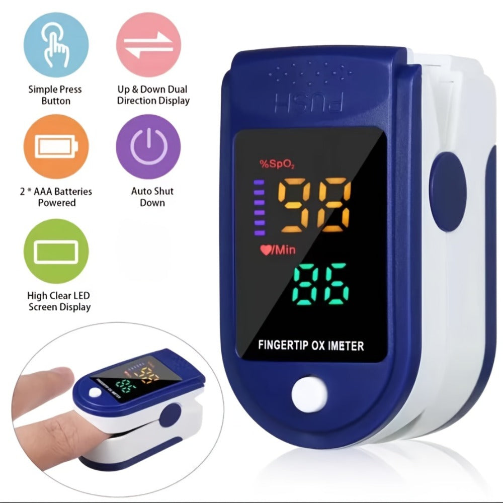 Finger Pulse Oximeter with Large Display, Athletic & Aviation Grade Blood Oxygen Saturation Monitor, Accurate SpO2 & Heart Rate Meter for Sports Fitness Home Health Monitoring – Available in Sets