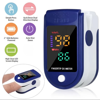 Finger Pulse Oximeter with Large Display, Athletic & Aviation Grade Blood Oxygen Saturation Monitor, Accurate SpO2 & Heart Rate Meter for Sports Fitness Home Health Monitoring – Available in Sets