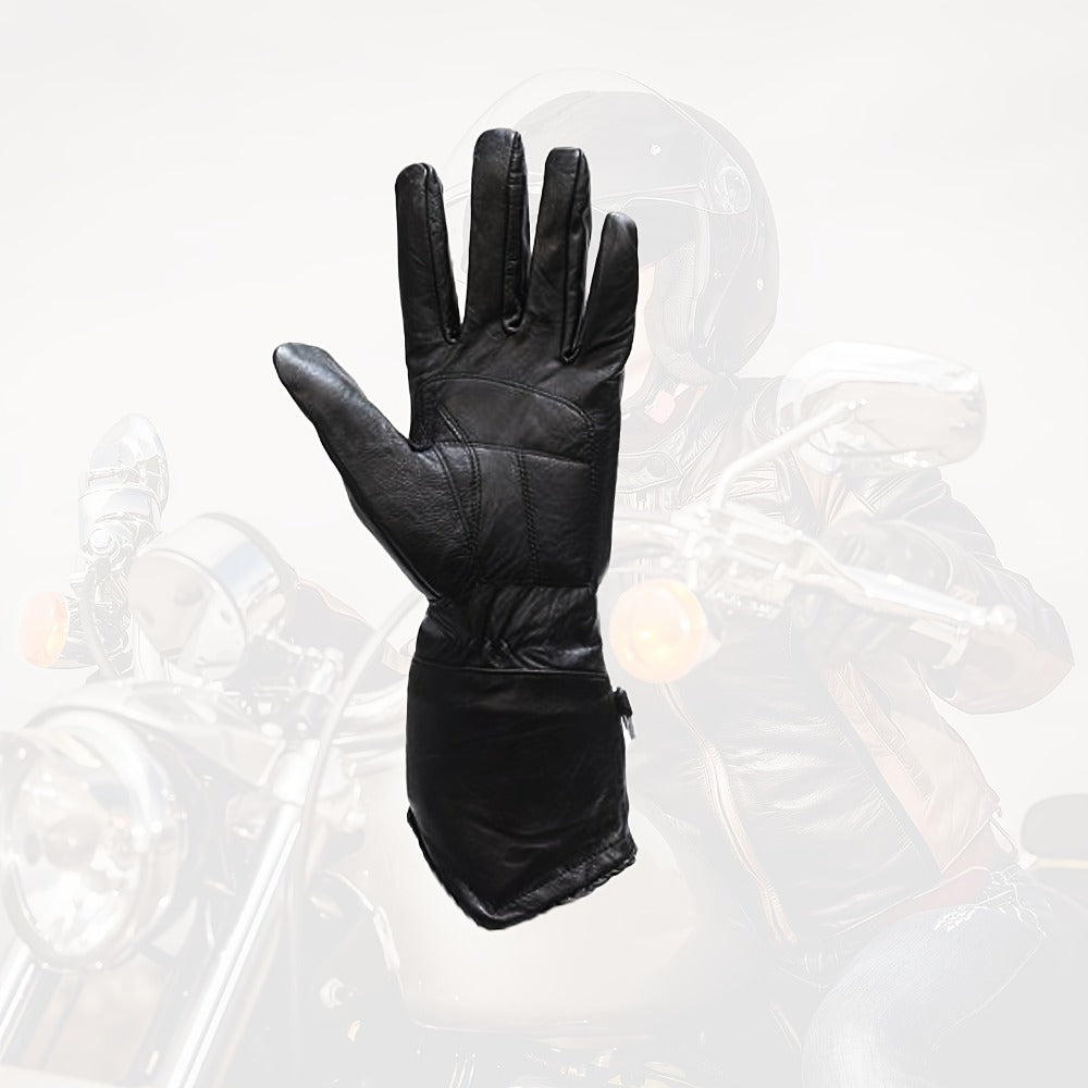 Women's Motorcycle Riding Gloves Full Finger Thermal Winter Warm Gloves with Stitched Eagle for Motorbike Cycling Driving Cold Weather – Black (S/M/XL/2XL/4XL)