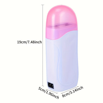 Wax Warmer Roller Kit for Hair Removal — Portable Electric Roll-On Soft Wax Heater for Women & Men, At-Home & Salon Waxing, Smooth Glide Applicator, Travel-Friendly (Light Pink/Green/Blue/White)