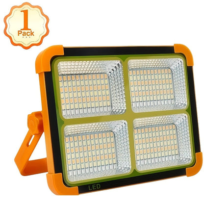Solar LED Work Light with Magnetic Hook – 2000 Lumen Rechargeable Camping Light, Adjustable Brightness, Solar & USB-C Dual Charging, Waterproof Portable Hanging Lamp for Camping, Hiking, Garage & Emergency, 1/2/6/10 Pack