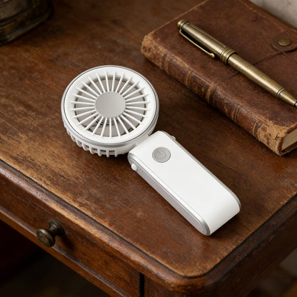 Handheld & Standing Fan Rechargeable USB | 3-Speed Portable Mini Fan, Foldable Dual-Mode Design for Travel, Office & Outdoor Use – Perfect Summer Gift for Women & Girls, White & Blue, 1pc & 2pcs