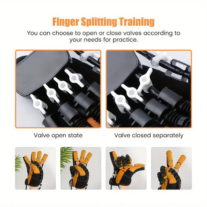 Rehabilitation Robot Gloves for Hand & Finger Training, Air Pressure Finger Exercise Device with LCD Touch Screen, Stroke Recovery & Finger Separation Rehab Glove for Elderly, Left or Right Hand M-XXL