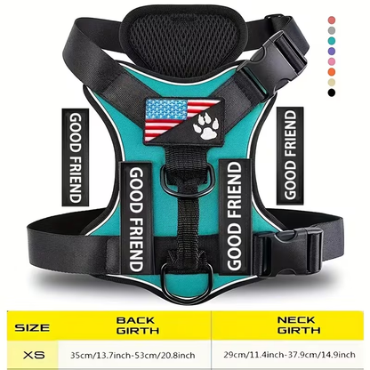 Service Dog Harness with 5 Patches – Reflective Adjustable Oxford Vest with Inner Mesh Layer, Service Dog ID System for Small Medium Large Dogs, XS–XL, 5 Colors