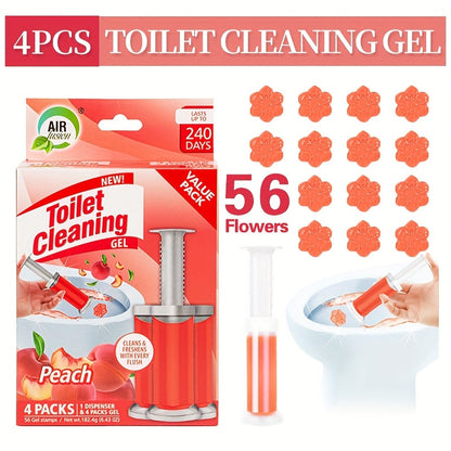Toilet Gel Stamp Cleaner Air Freshener Flower Scented Bathroom Cleaning Gel Prevents Scale Toilet Ring 6 Fragrance Options Ocean Lavender Floral Peach Lemon Pine 4 Pcs or 8 Pcs with Dispenser