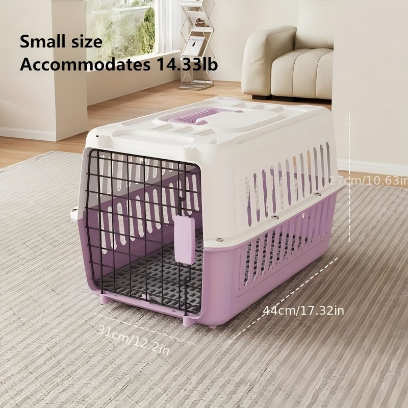 Airline Approved Pet Carrier - IATA & FAA Certified Dog Cat Travel Crate, Breathable Portable Pet Carrier Box with Buckle Closure & Easy Assembly for Airplane Cabin Transport, 3 Colors 2 Sizes