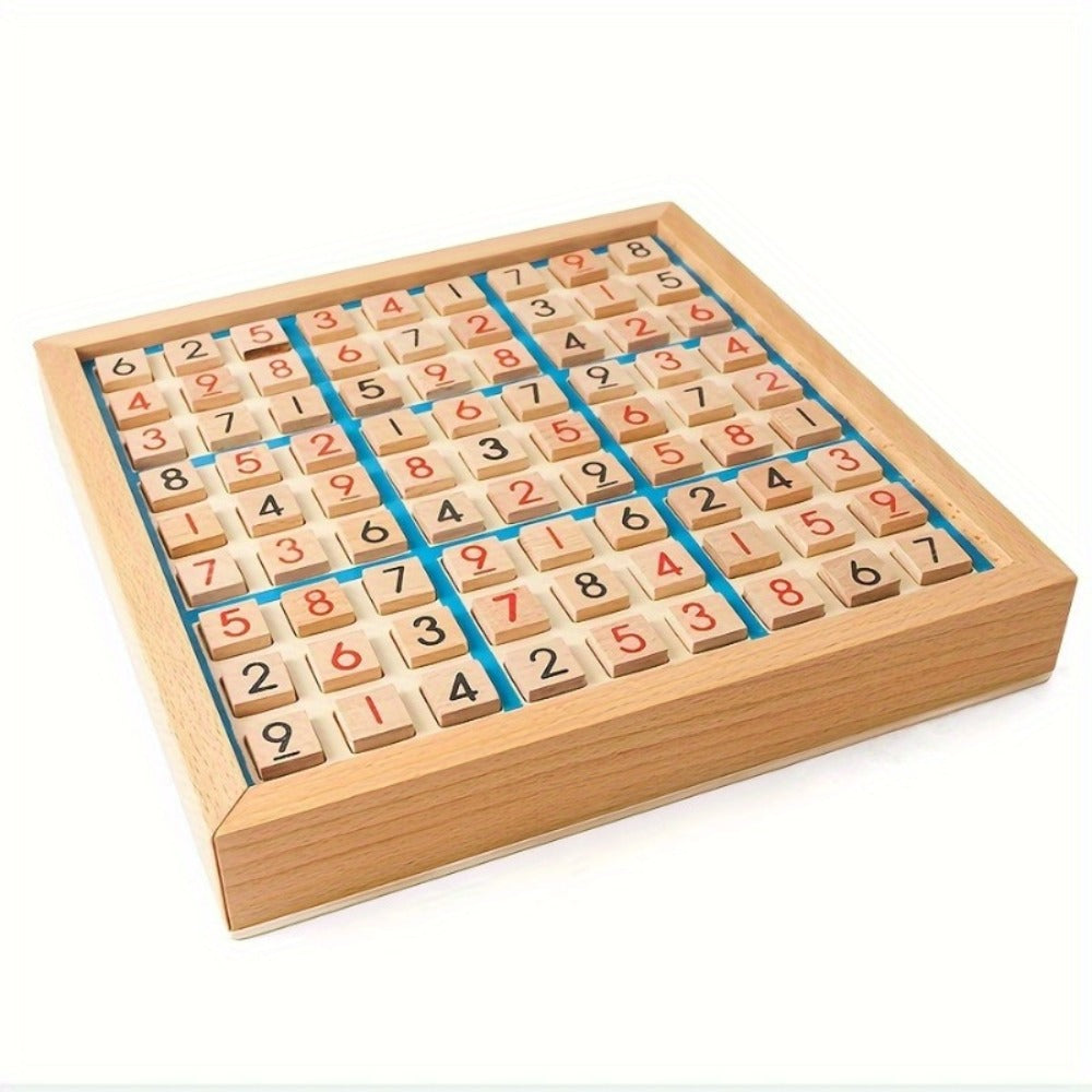 Wooden Sudoku Board Game for Kids & Adults – Logic Brain Teaser Puzzle with Challenge Cards, Number Thinking Educational Family Game, Gift for Christmas Halloween Birthday