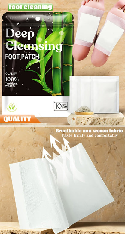 Detox Foot Patches with Bamboo Vinegar Ginger & Lavender — Natural Plant Formula Deep Cleansing Overnight Foot Pads, Moisturizing Soothing Foot Care for Tired Aching Feet, Home Spa Wellness Gift