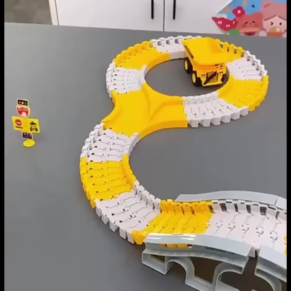 Roller Coaster Track Set 467pcs for Kids Ages 3 4 5 6 7 8 – Electric Race Car DIY Assembly Obstacle Challenge Track Toy STEM Engineering Gift Boys Girls Birthday Christmas