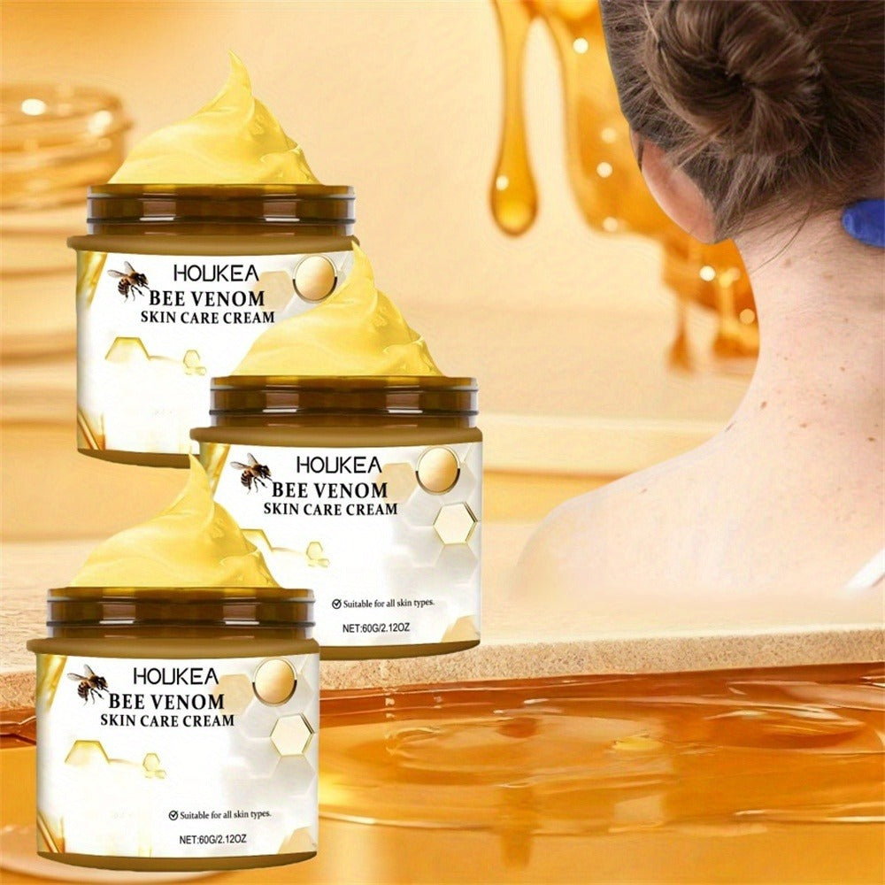 Body Firming Cream 3pcs Bee Venom Skin Tightening Moisturizer with Hyaluronic Acid for Neck Knees Legs Hands Long-Lasting Hydration Anti-Aging Body Lotion Daily Care Gift Set for Women