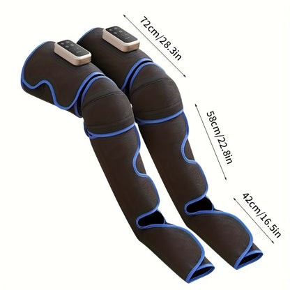 Leg Massager with Heat – Full Leg Air Compression Massager, 4 Modes Wireless Charging, Large Display, Breathable Wrap for Thighs, Shins, Knees, Ankles & Feet, Relief for Swelling, Circulation & Fatigue