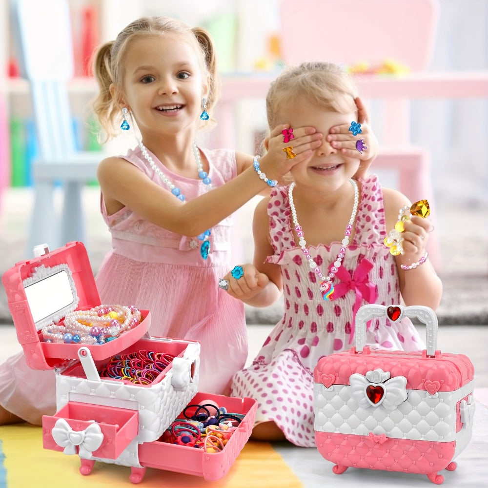 Kids Jewelry & Dress-Up Set 152 PCS – Costume Jewelry Hair Clips Bands & Accessories for Girls Ages 3+ | Princess Dress Up Toy | Best Birthday Christmas Gift for Little Girls